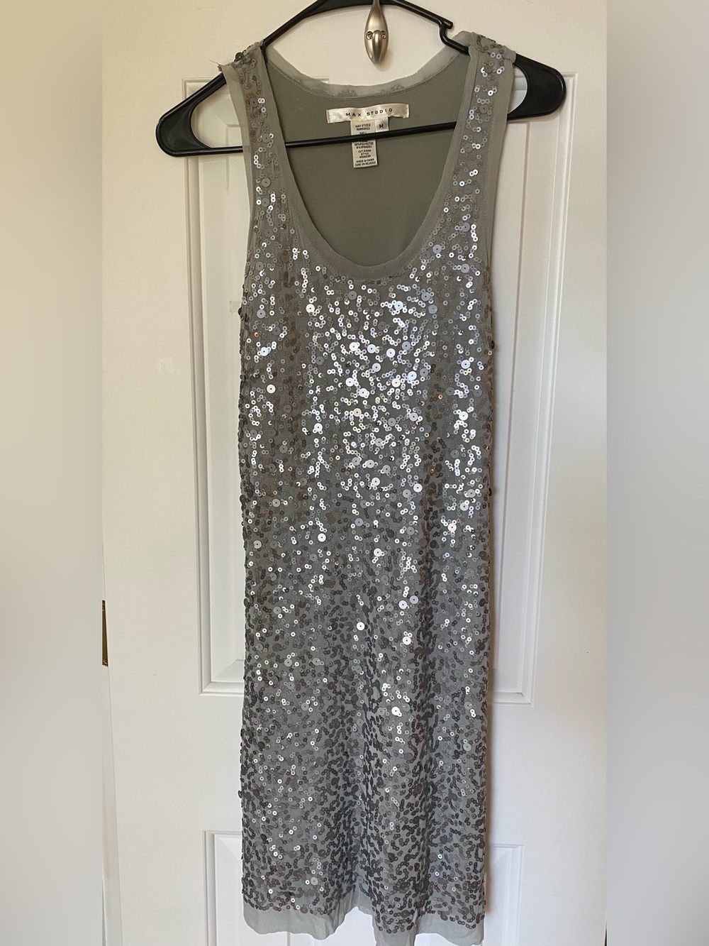 Max Studio Silver Sequin Tank Top